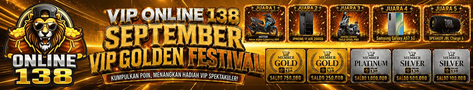 EVENT VIP ONLINE138 SEPTEMBER 2026