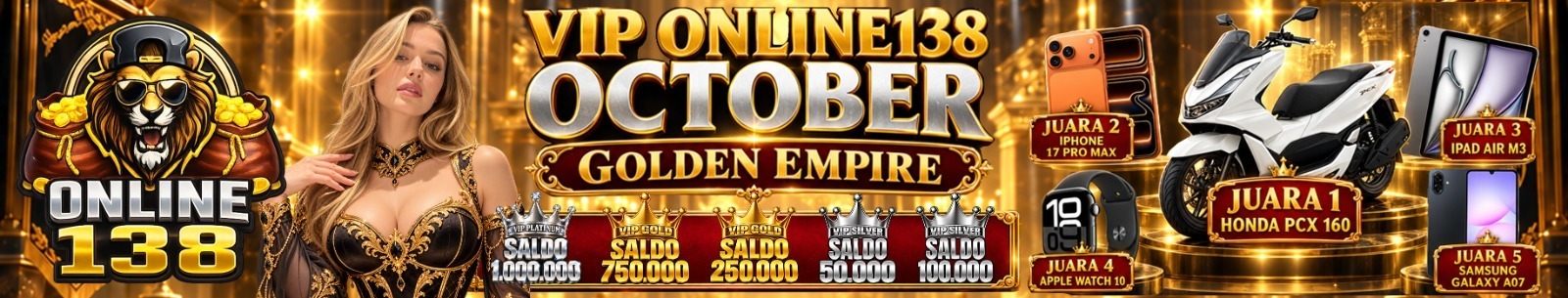 EVENT VIP ONLINE138 OKTOBER 2026