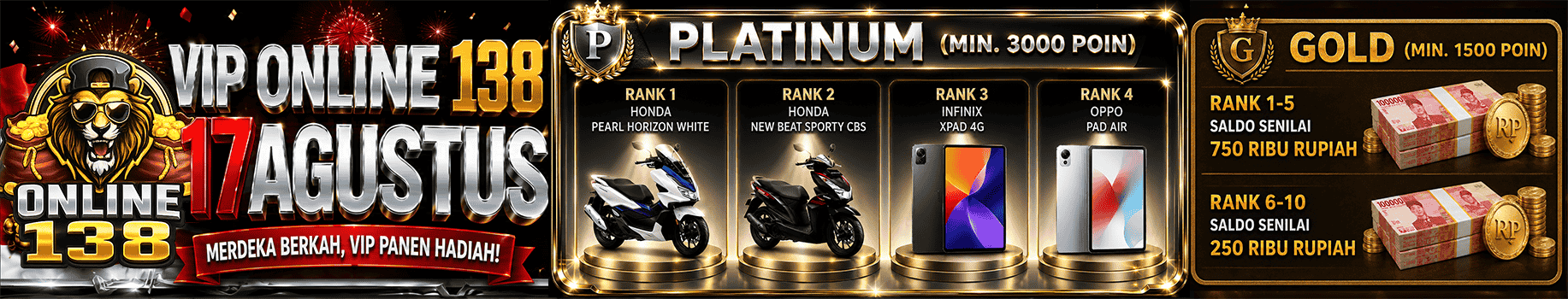 EVENT VIP ONLINE138 AGUSTUS 2026